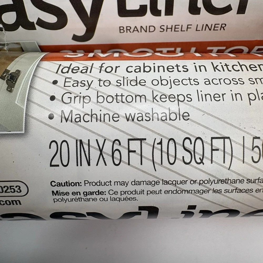 Duck Brand EasyLiner Smooth Top Shelf Liner Gray Geometric 6 Roll Lot